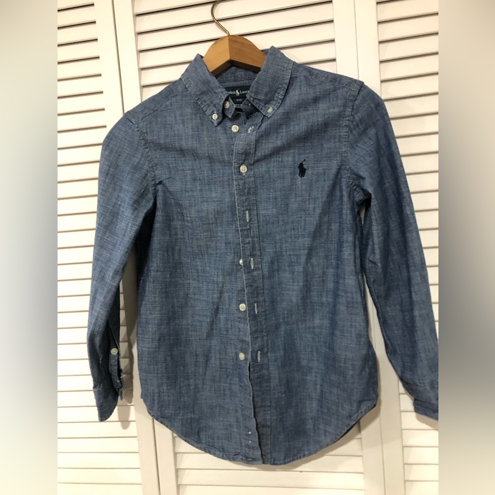 Ralph Lauren Blue Button-Down Chambray Shirt